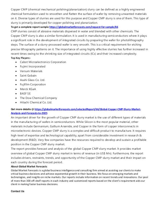 Copper CMP Slurry Market Forecasts