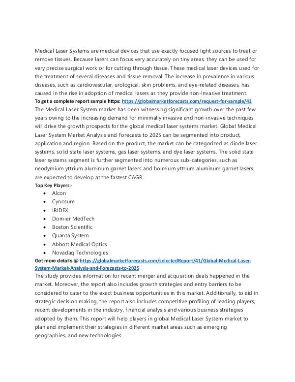 Medical Laser System Market Analysis & Forecasts