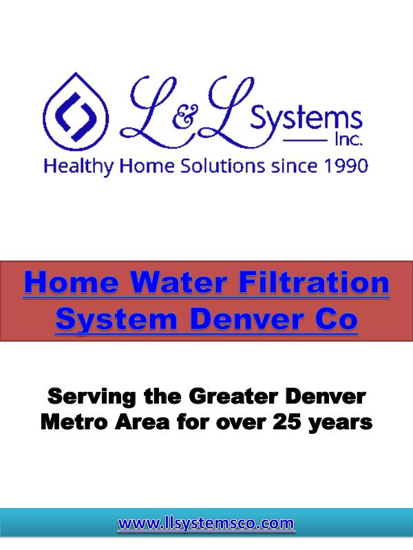 Home Water Filtration System Denver Co