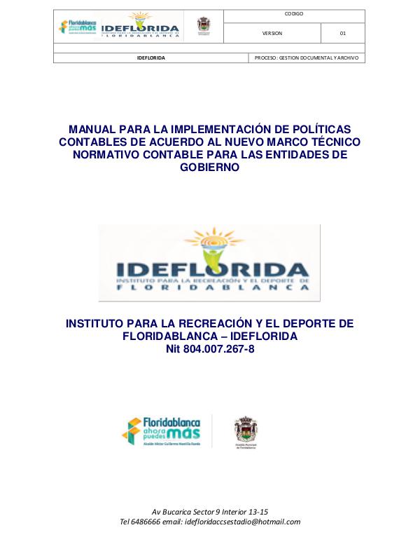 POLÍTICAS CONTABLES NICSP IDEFLORIDA 2017 POLITICAS CONTABLES NICSP IDEFLORIDA 2017.doc