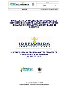 POLÍTICAS CONTABLES NICSP IDEFLORIDA 2017