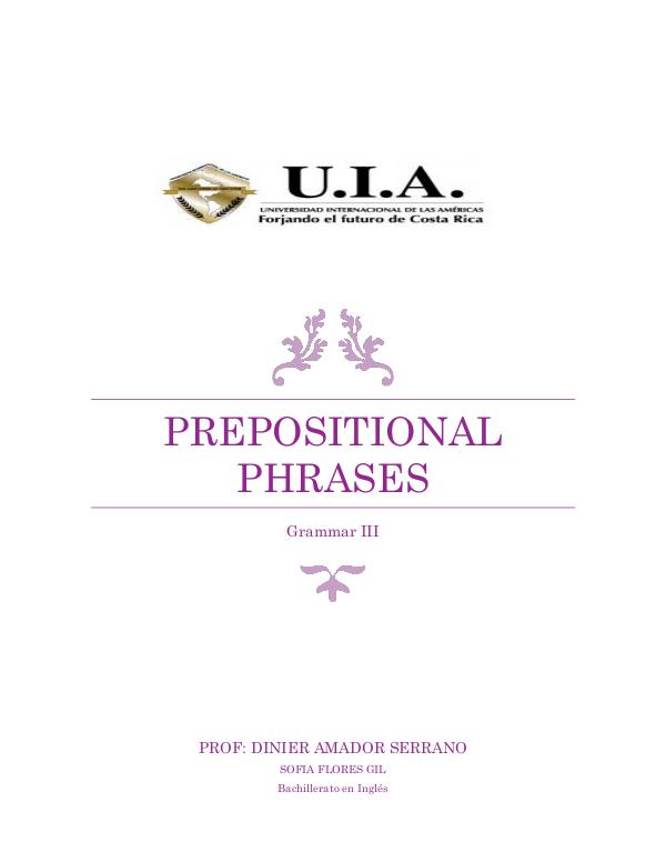 Mi primera revista PREPOSITIONAL PHRASES