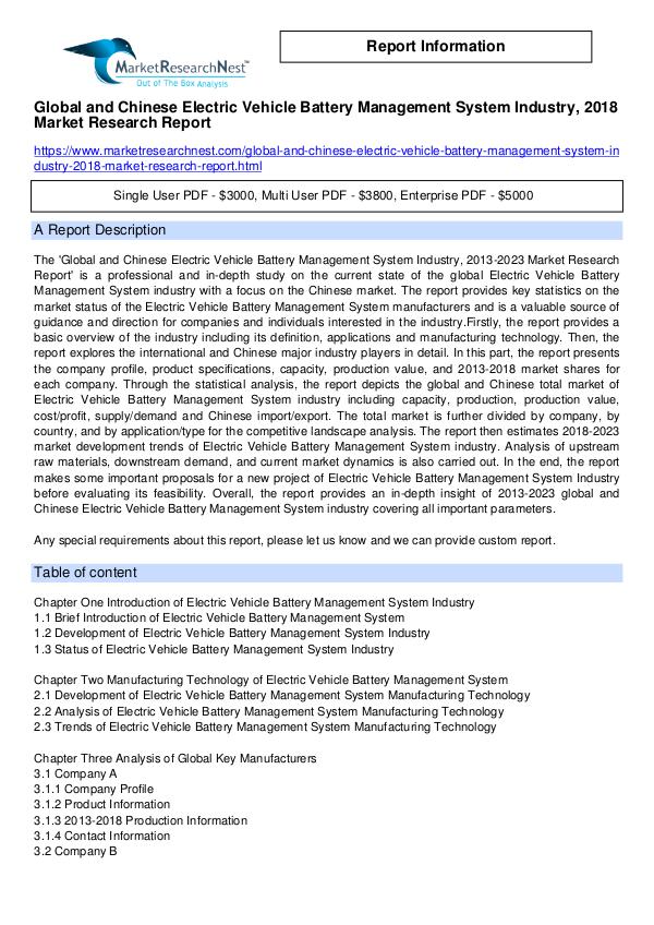 Global and Chinese Electric Vehicle Battery Manage