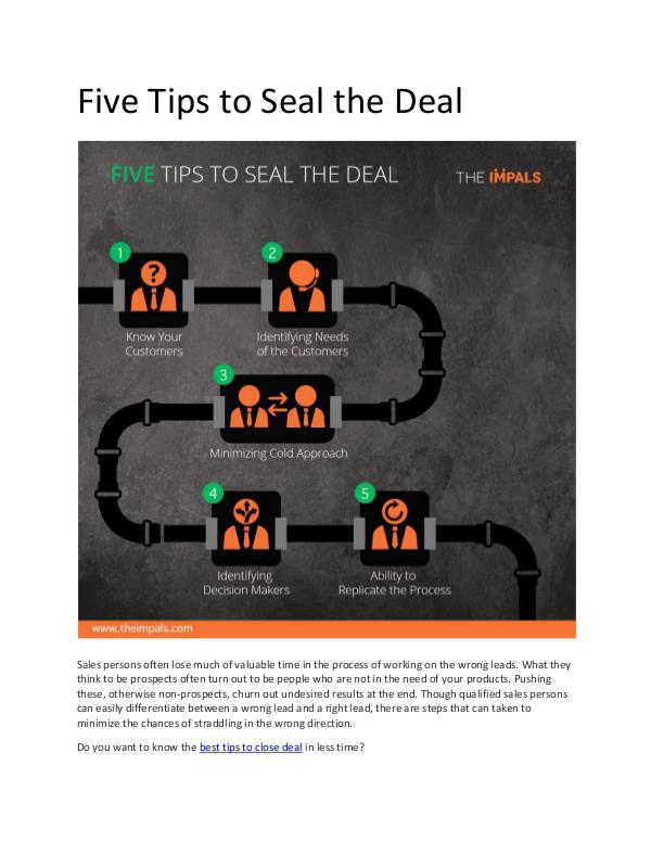 Five Tips to Seal the Deal