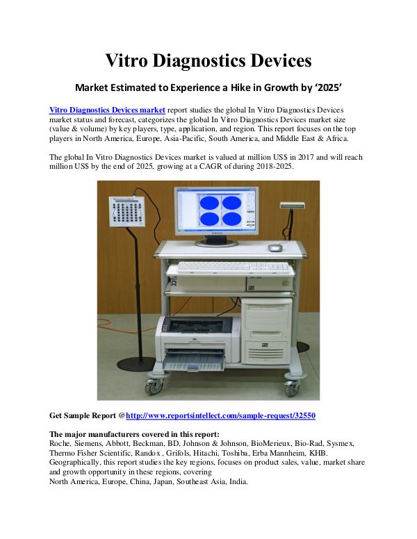 Vitro Diagnostics Devices Market Estimated Great Hike in 2025 Vitro Diagnostics Devices Market Research Report 2