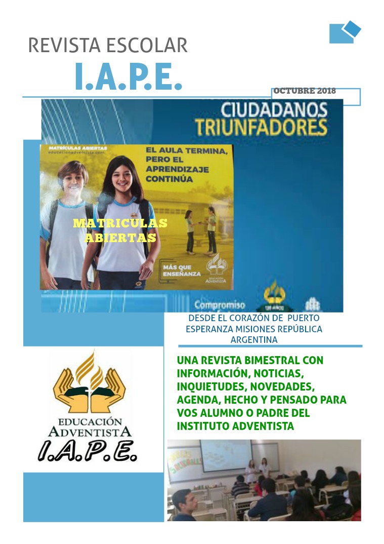 Mi primera revista DEL INSTITUTO ADVENTISTA DE PUERTO ESPERANZA