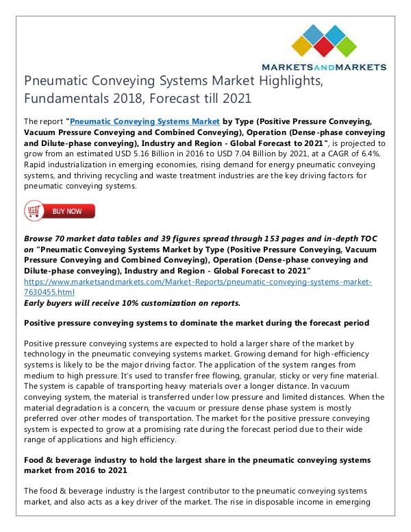 Energy and Power Pneumatic Conveying Systems Market