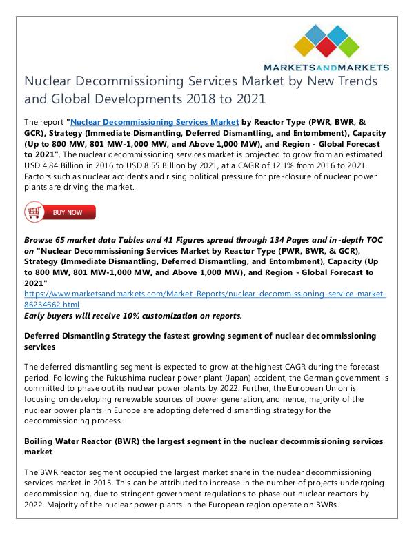 Energy and Power Nuclear Decommissioning Services Market