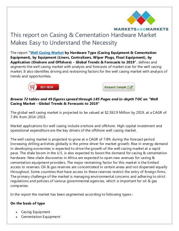 Energy and Power Casing & Cementation Hardware Market