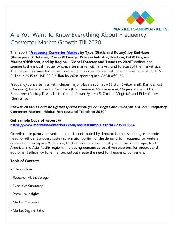 Energy and Power Frequency Converter Market