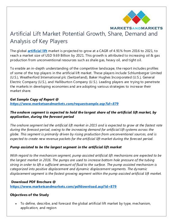 Energy and Power Artificial Lift Market