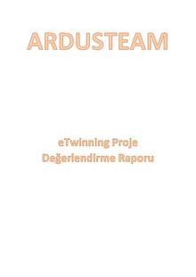 ARDUSTEAM PROJE DEĞERLENDİRME RAPORU