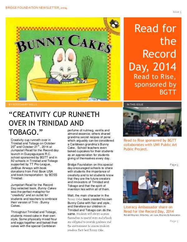 READ FOR THE RECORD DAY, NEWSLETTER, 2014