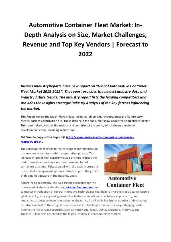 Automotive Container Fleet Market