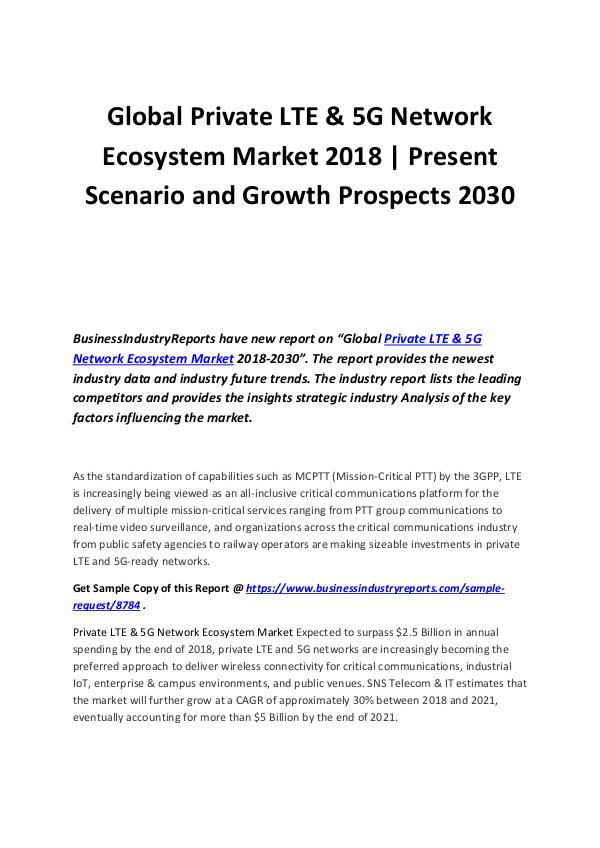 Private LTE & 5G Network Ecosystem Market