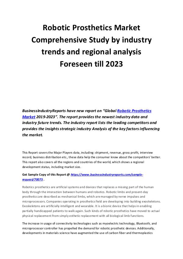 Robotic Prosthetics Market 2019