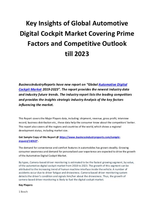 Automotive Digital Cockpit Market