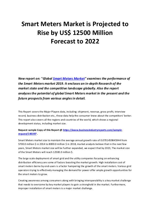 Business Industry Reports Smart Meters Market