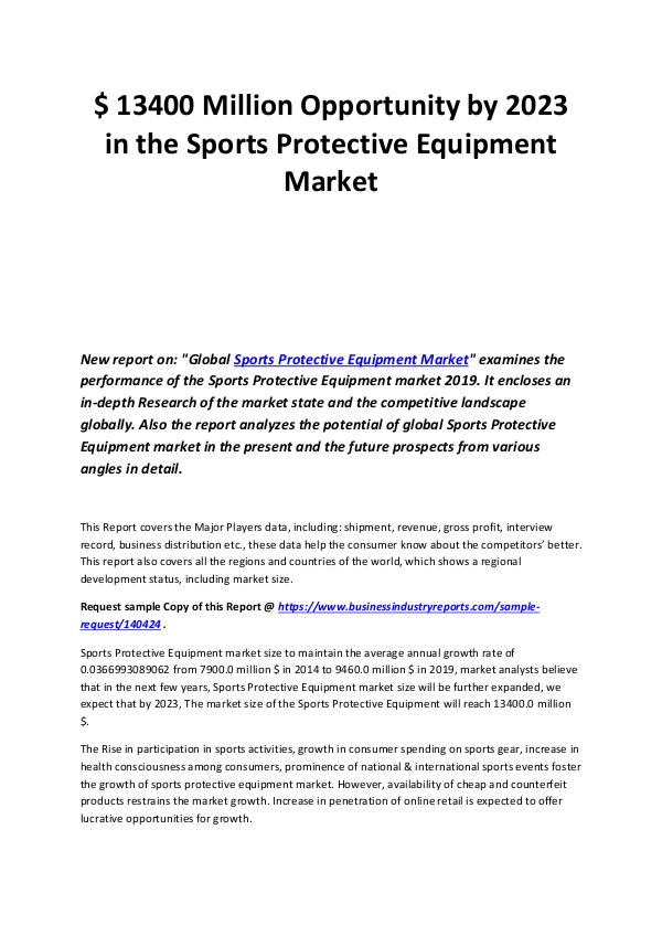 Sports Protective Equipment Market