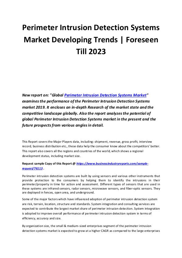 Perimeter Intrusion Detection Systems Market