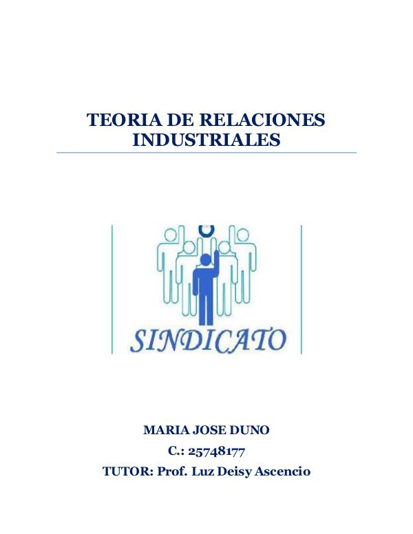 TEORIA DE LAS RELACIONES INDUSTRIALES. SINDICATOS revista