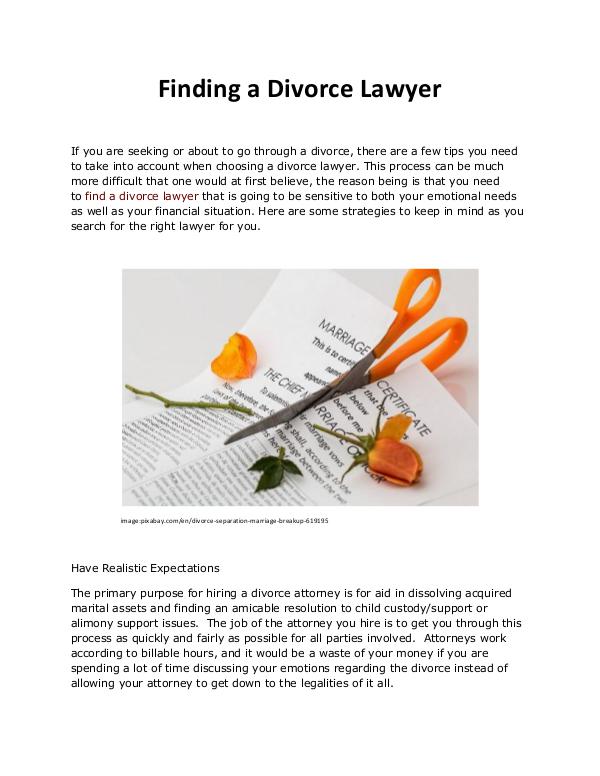 Finding a Divorce Lawyer