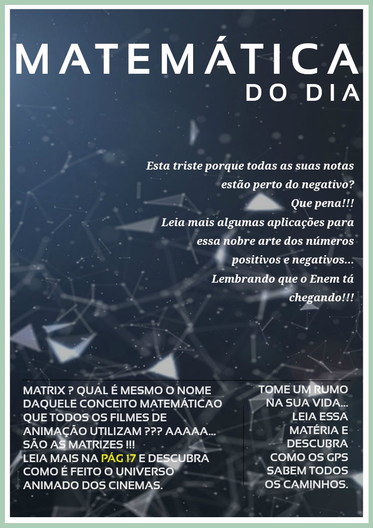 Matemática do dia Trabalho de matemática Trabalho de matemática