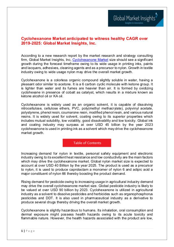 Cyclohexanone Market Growth Drivers, Component Analysis and Growth Cyclohexanone Market