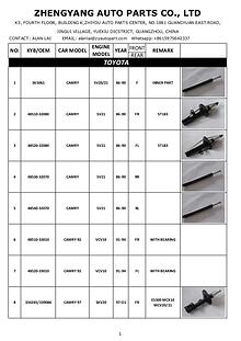 Shock absorber Catalog- Zheng Yang Auto Parts