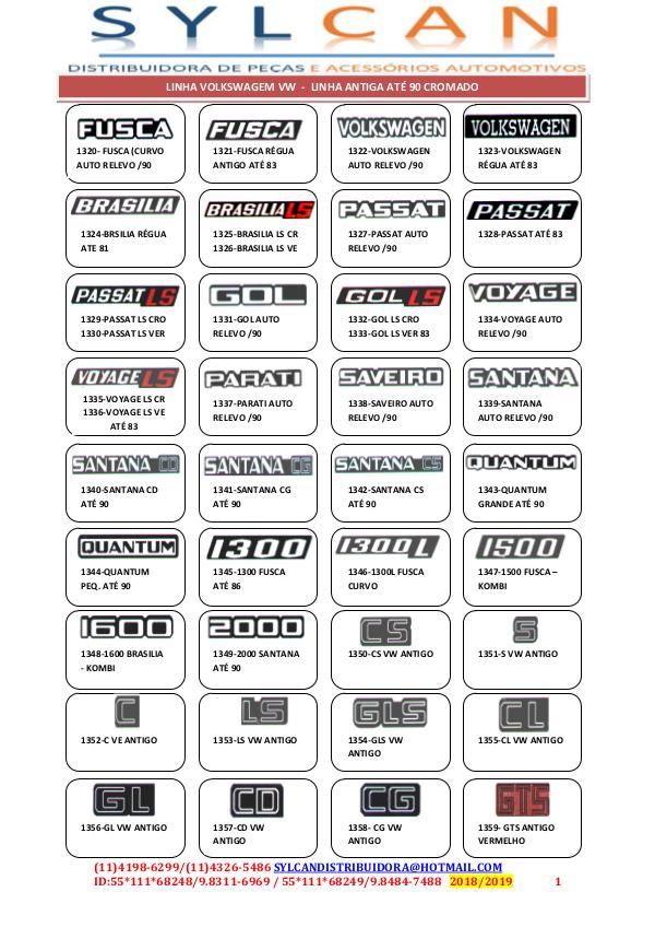 CATALOGO DE EMBLEMAS CATALOGO EMBLEMAS SYLCAN 2018