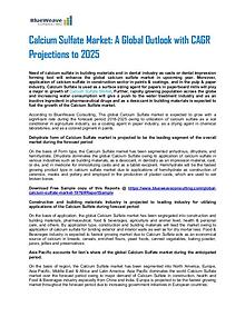 Calcium Sulfate Market:Global Outlook with CAGR Projections to 2025