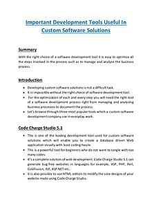 Important Development Tools Useful In Custom Software Solutions