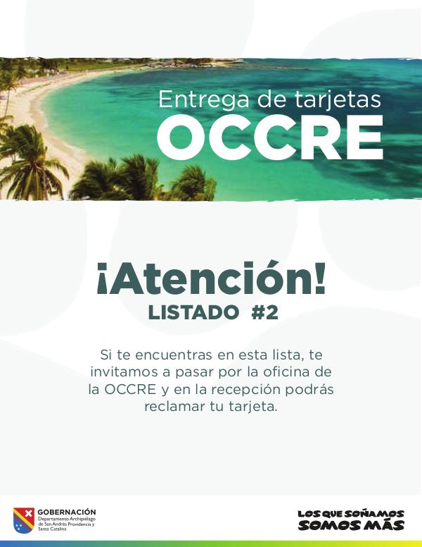 LISTADO ENTREGA DE OCCRE 2 LISTADO 2