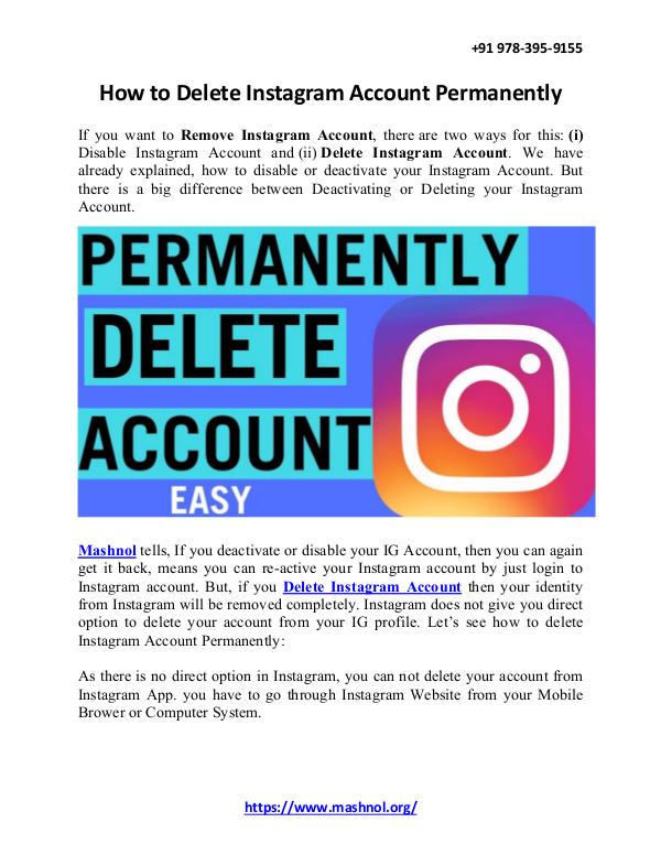 How To Delete Instagram Account Permanently