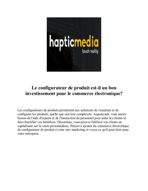 Configurateur de produits en 3D | Hapticmedia Le configurateur de produit est