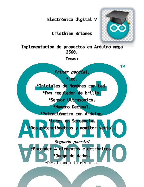 Programas y diseño Arduino. Cristhian Briones Pin