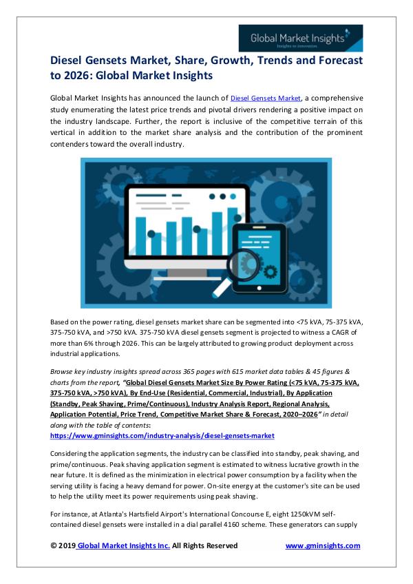 Diesel Gensets Market Analysis, Revenue, Price, Market Share, Growth Diesel Gensets Marketpdf