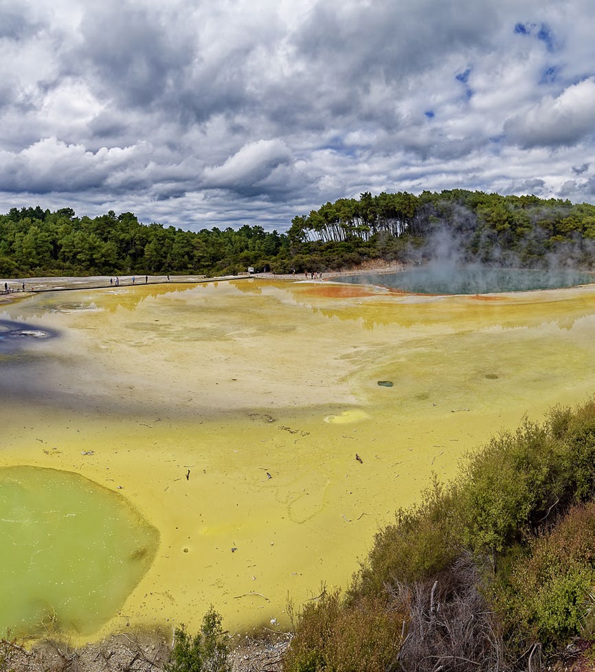 Vivid geothermal pools at Wai-O-Tapu