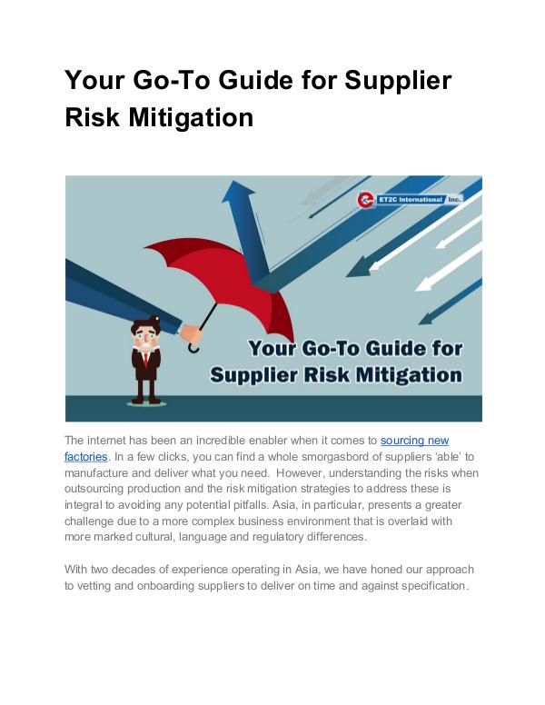 Top 5 Tips for Choosing a Product Sourcing Company Your Go-To Guide for Supplier Risk Mitigation