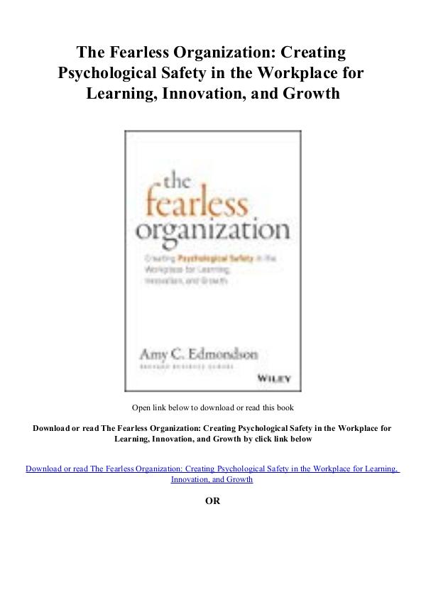 [PDF] [PDF] Reading book The Fearless Organization Creating Ps