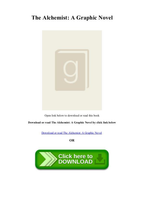 DOWNLOAD [PDF] DOWNLOAD The Alchemist A Graphic Novel
