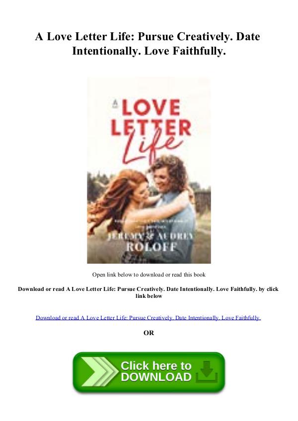 DOWNLOAD [PDF] Reading book A Love Letter Life Pursue Creatively.