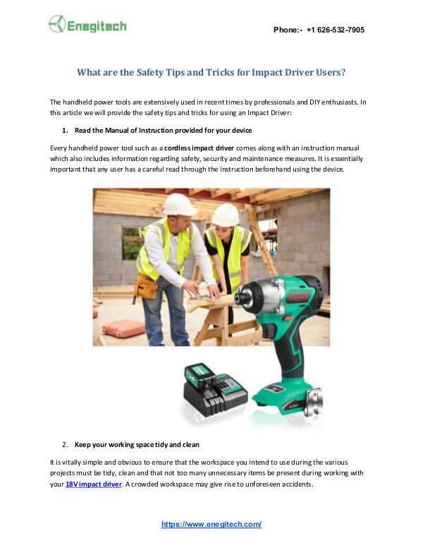 What are the Safety Tips & Tricks of Impact Driver