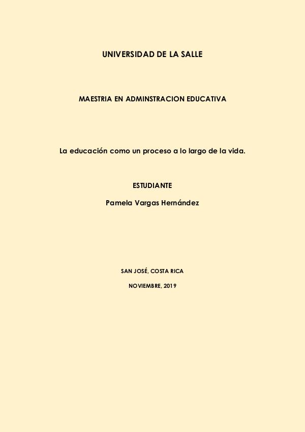 Política Educativa: La educación como un proceso a lo largo de la vid HERRAMIENTA