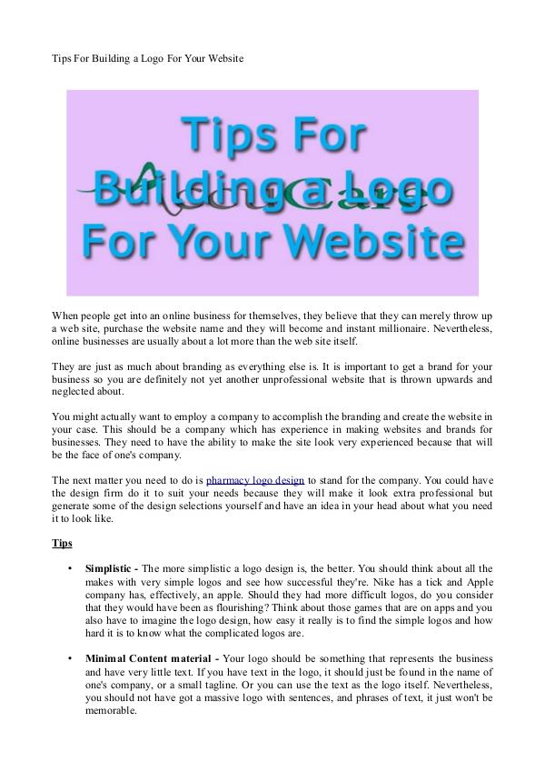 Tips For Building a Logo For Your Website