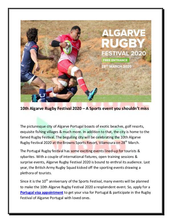 10th Algarve Rugby Festival 2020 – A Sports event you shouldn’t miss 10th Algarve Rugby Festival 2020