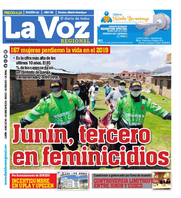 DIARIO LA VOZ (SEMANA, DEL 06 AL 15 DE ENERO 2020) EDICION 152