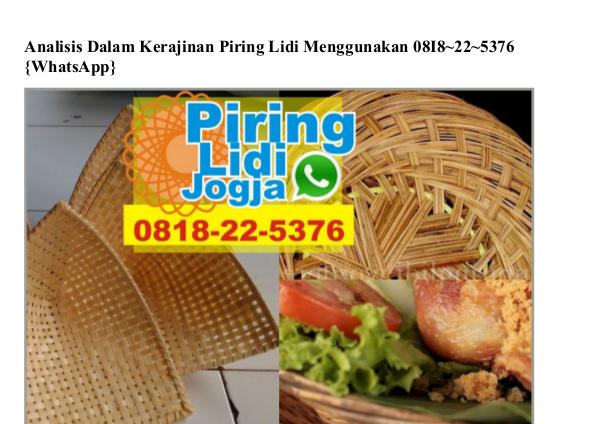 Analisis Dalam Kerajinan Piring Lidi Menggunakan O818.22.5376[wa] analisis dalam kerajinan piring lidi menggunakan