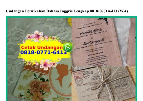 Undangan Pernikahan Bahasa Inggris Lengkap 08I8•077I•64I3[wa] undangan pernikahan bahasa inggris lengkap