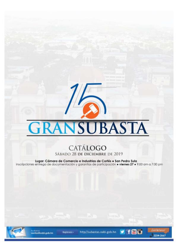 CATÁLOGO 15 GRAN SUBASTA SÁBADO 28 DE DICIEMBRE CATALOGO 15 GRAN SUBASTA OABI 28 DE DICIEMBRE